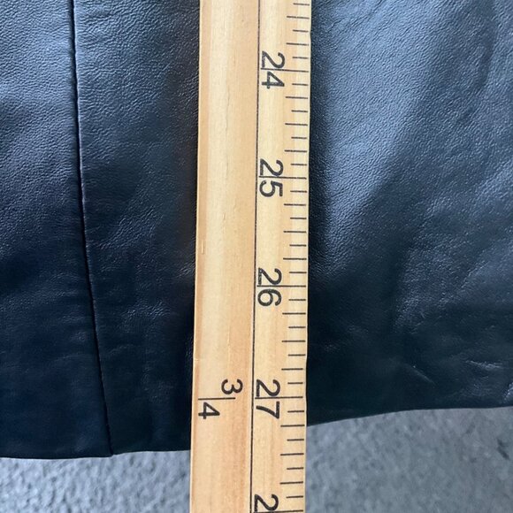 VTG Accent Women MediumBlack Leather Blazer Jacket Soft Minimalist Old Money - Picture 10 of 14